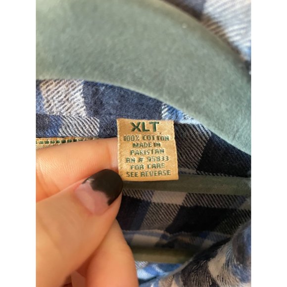Moda Tech Blue Flannel Long Sleeve Pearl Snap XLT - Picture 4 of 5